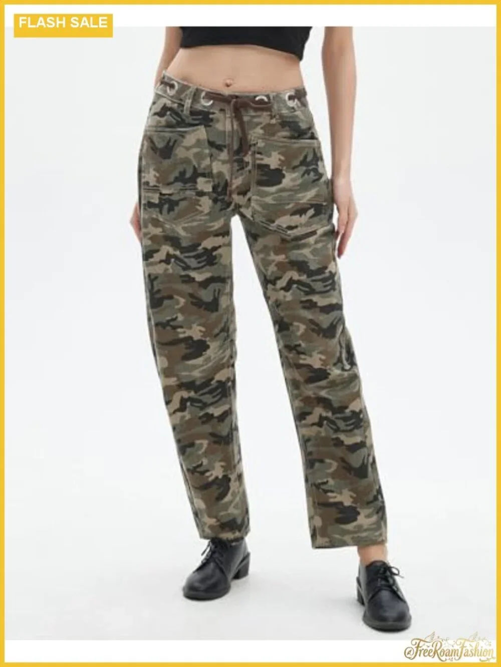 Women's Mid Rise Barrel Jeans Baggy Denim Pants with Pockets